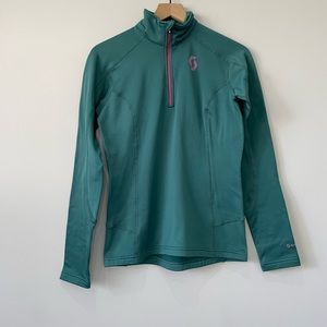 Scott - Sports green defined light weight 1/4 zip pullover sweatshirt small